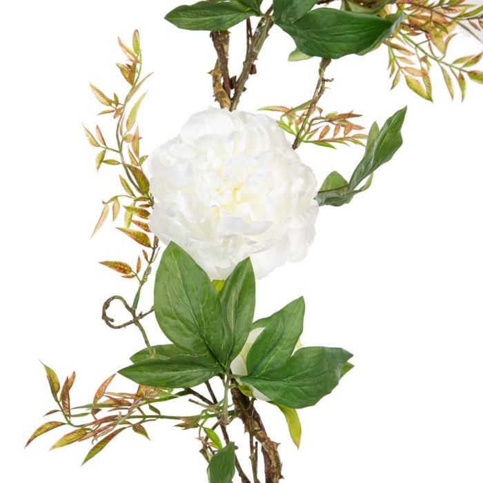 Flores Decorativas 160 x 30 x 24 cm Blanco Peonía 5