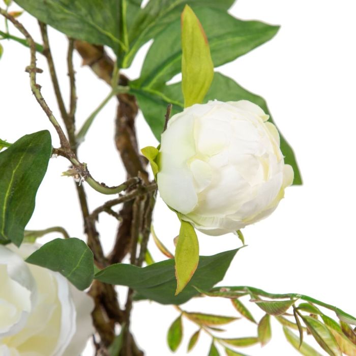 Flores Decorativas 160 x 30 x 24 cm Blanco Peonía 3