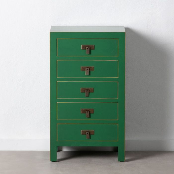 Mesita de Noche 44 x 34 x 77 cm Madera Verde DMF Mesita de Noche 44 x 34 x 77 cm Madera Verde DMF
