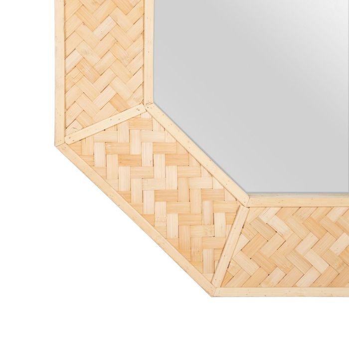 Espejo de pared 81 x 6,5 x 81 cm Natural Bambú 2