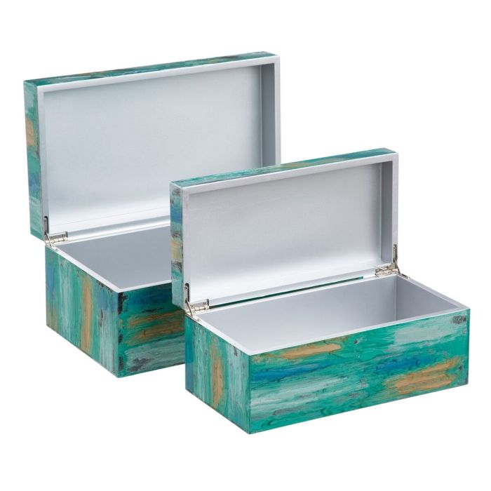Caja Decorativa 35 x 20 x 15 cm Abstracto DMF (2 Unidades) 5