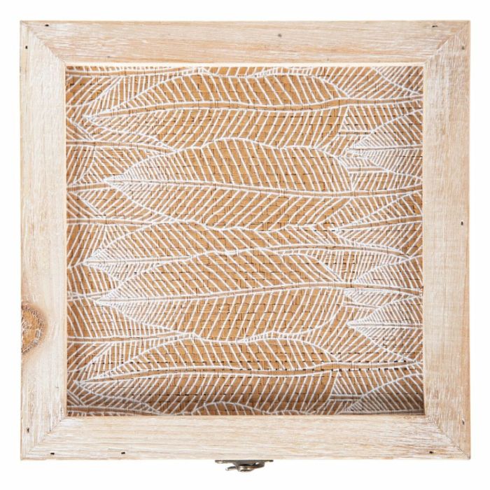Caja Decorativa Hojas Ratán 20 x 20 x 12 cm DMF (2 Unidades) 1