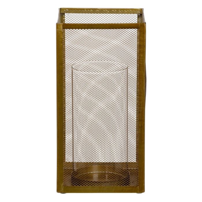 Portavelas Cristal Dorado Metal 18 x 18 x 35,5 cm 5 Portavelas Cristal Dorado Metal 18 x 18 x 35,5 cm 5