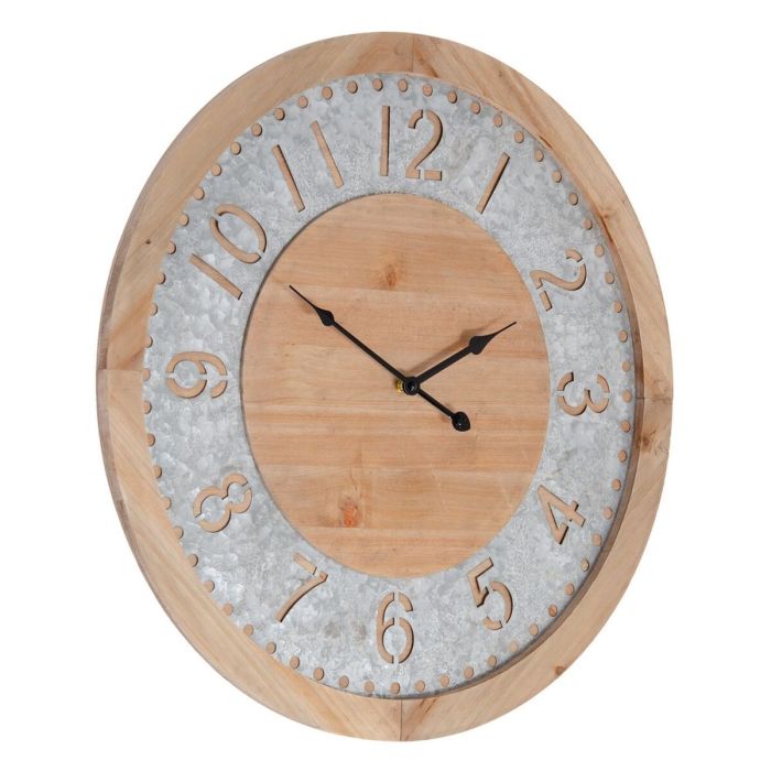 Reloj de Pared Natural Madera de abeto 60 x 4,5 x 60 cm 6