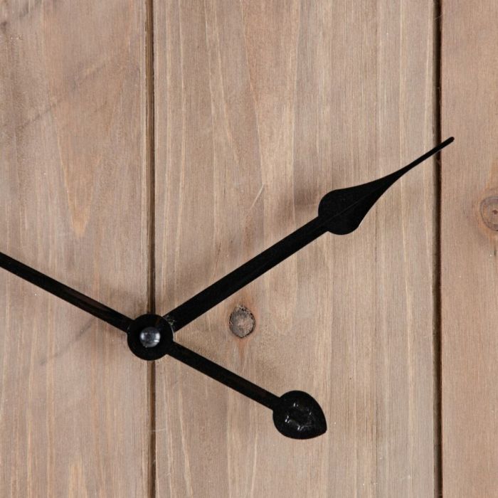 Reloj de Pared Natural Negro 60 x 4 x 60 cm DMF 2