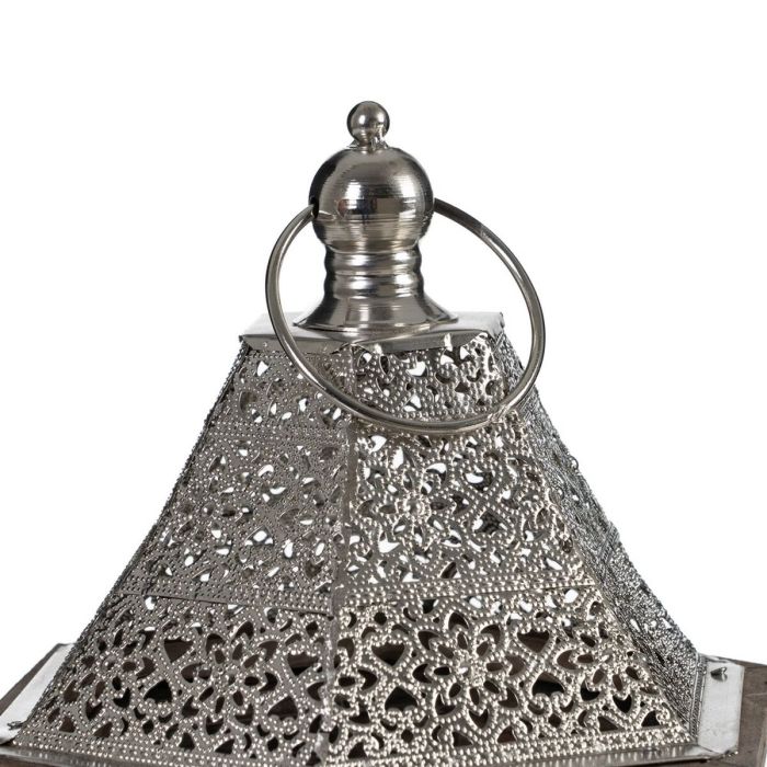 Farol 32 x 28 x 60 cm Portavelas Marrón Plata Madera de abeto (2 Unidades) 4 Farol 32 x 28 x 60 cm Portavelas Marrón Plata Madera de abeto (2 Unidades) 4