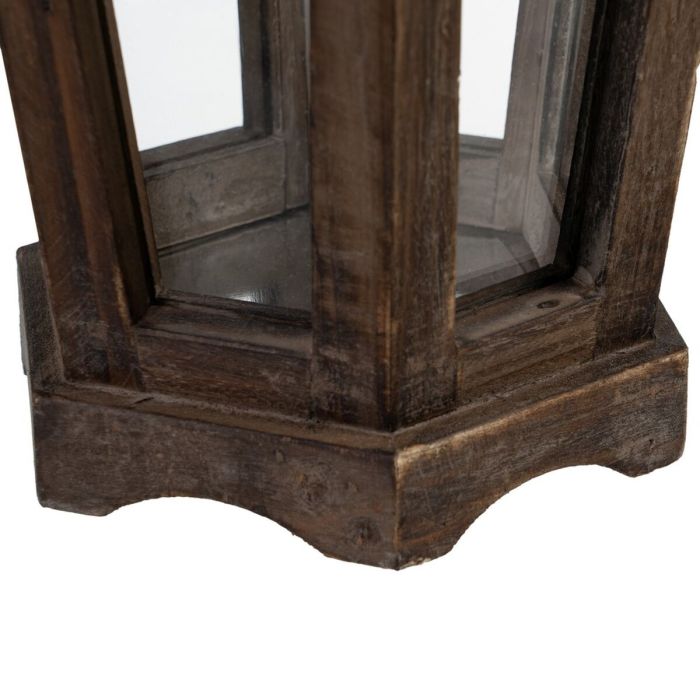 Farol 32 x 28 x 60 cm Portavelas Marrón Plata Madera de abeto (2 Unidades) 1 Farol 32 x 28 x 60 cm Portavelas Marrón Plata Madera de abeto (2 Unidades) 1