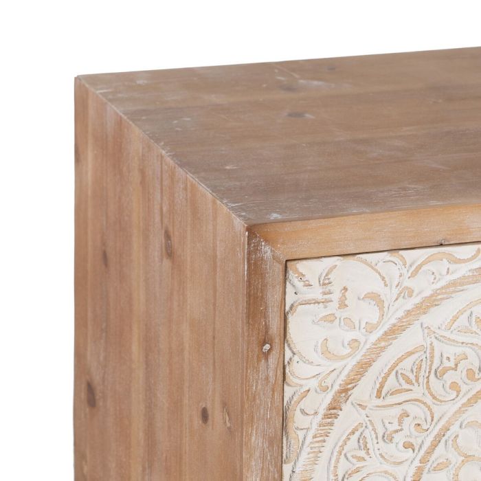 Mesita de Noche SHABBY CHIC 47 x 43 x 58 cm Natural Madera Blanco 7 Mesita de Noche SHABBY CHIC 47 x 43 x 58 cm Natural Madera Blanco 7