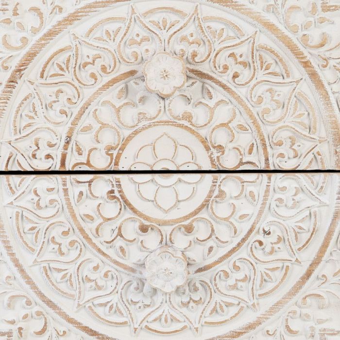Mesita de Noche SHABBY CHIC 47 x 43 x 58 cm Natural Madera Blanco 6 Mesita de Noche SHABBY CHIC 47 x 43 x 58 cm Natural Madera Blanco 6