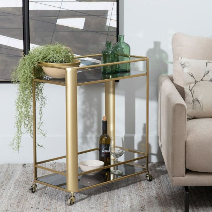 Carro de Cocina 66 x 36,5 x 77 cm Cristal Dorado Metal 6 Carro de Cocina 66 x 36,5 x 77 cm Cristal Dorado Metal 6