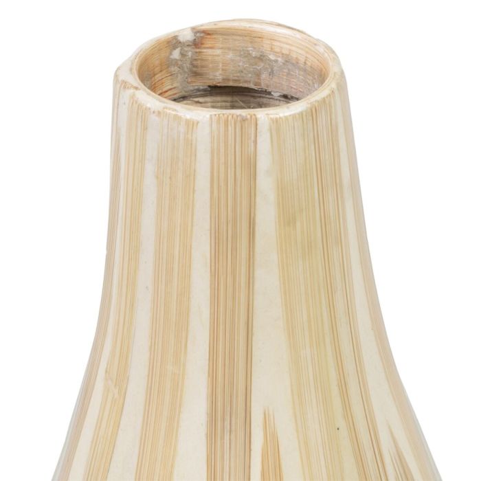 Jarrón 18 x 18 x 52 cm Beige Bambú 3