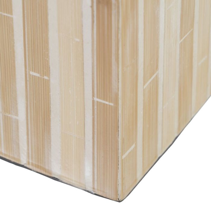 Portavelas Beige Bambú Madera MDF 10,5 x 10,5 x 10,5 cm 1