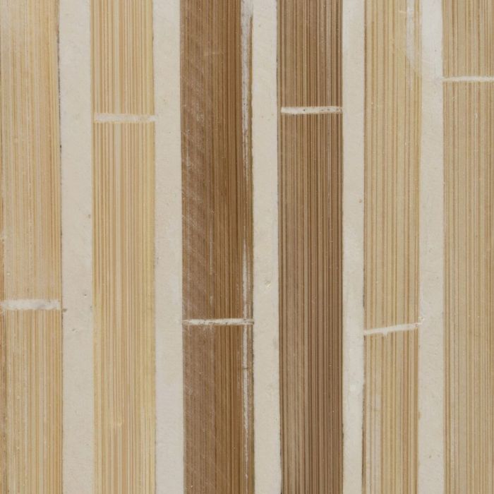 Portavelas Beige Bambú Madera MDF 10,5 x 10,5 x 16 cm 2