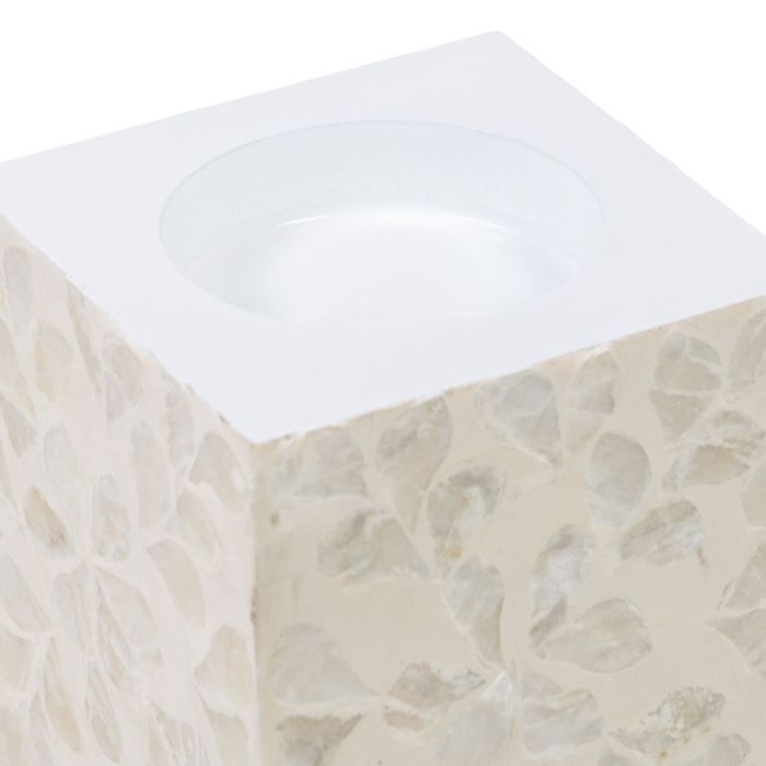 Portavelas Beige Nácar Madera MDF 10,5 x 10,5 x 10,5 cm 3