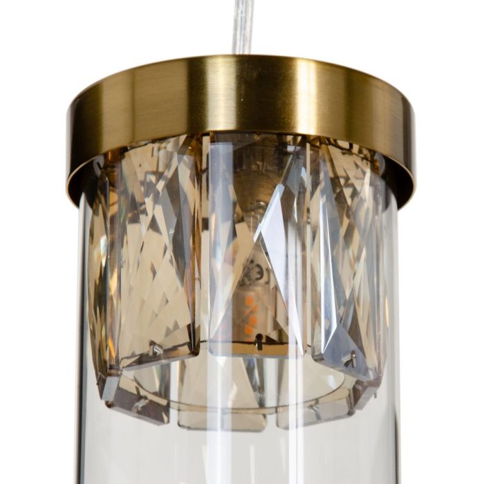 Lámpara de Techo Cristal Dorado Metal 11 x 11 x 45 cm 4