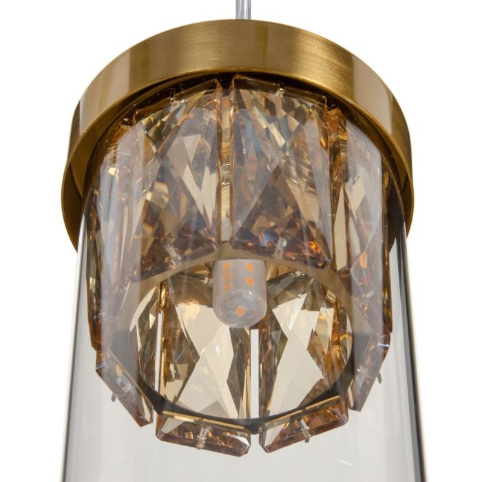 Lámpara de Techo Cristal Dorado Metal 11 x 11 x 45 cm 3