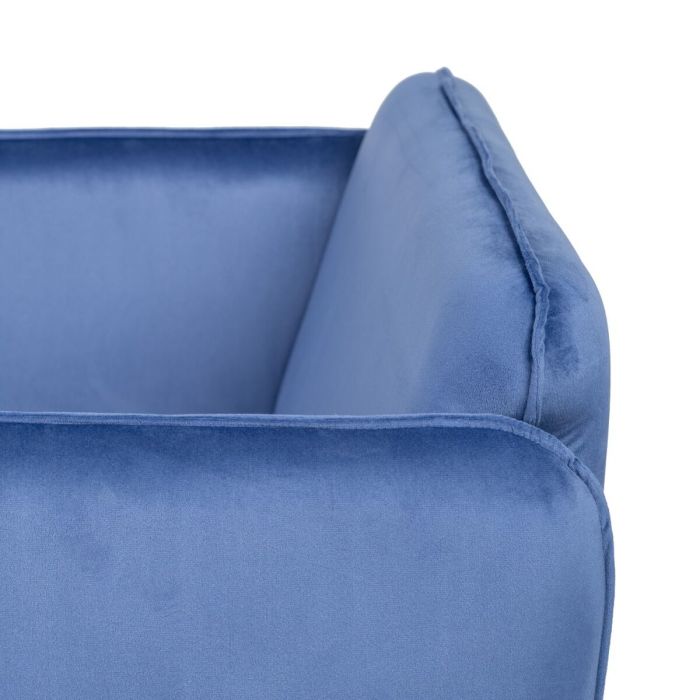 Sillón Tejido Sintético Azul Metal 4