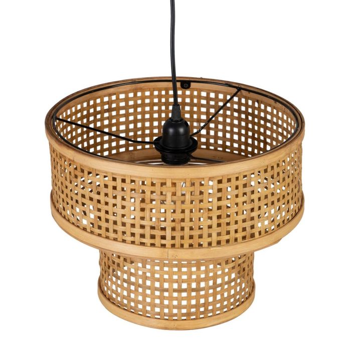 Lámpara de Techo Negro Natural Madera Bambú 220-240 V 34 x 34 x 26,5 cm 3