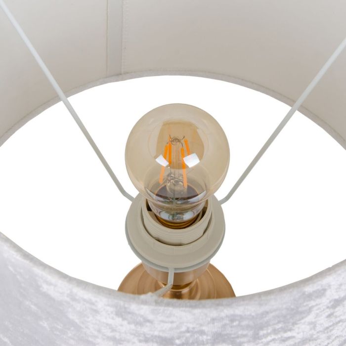 Lámpara de mesa Blanco Dorado Poliéster Metal Hierro 60 W 220 V 240 V 220 -240 V 28 x 28 x 48,5 cm 2 Lámpara de mesa Blanco Dorado Poliéster Metal Hierro 60 W 220 V 240 V 220 -240 V 28 x 28 x 48,5 cm 2