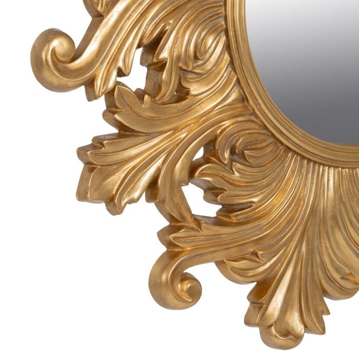 Espejo de pared 114 x 4,5 x 114 cm Cristal Dorado Madera 2