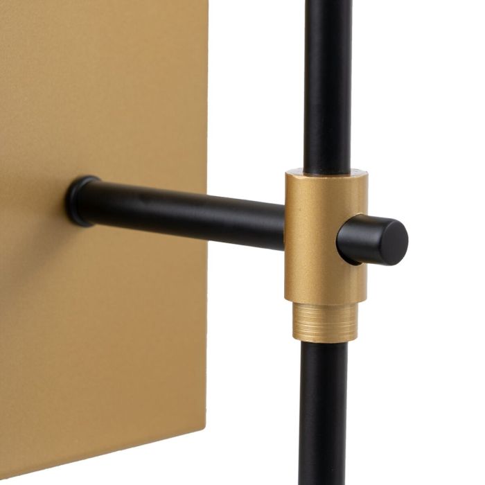 Lámpara de Pared 12 x 15 x 36 cm Tejido Sintético Negro Dorado Metal Clásico 2 Lámpara de Pared 12 x 15 x 36 cm Tejido Sintético Negro Dorado Metal Clásico 2