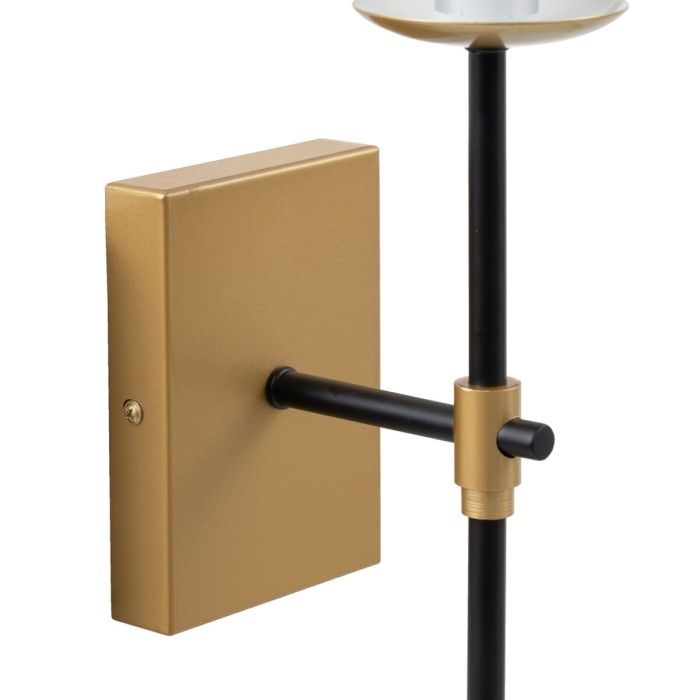 Lámpara de Pared 12 x 15 x 36 cm Tejido Sintético Negro Dorado Metal Clásico 1 Lámpara de Pared 12 x 15 x 36 cm Tejido Sintético Negro Dorado Metal Clásico 1