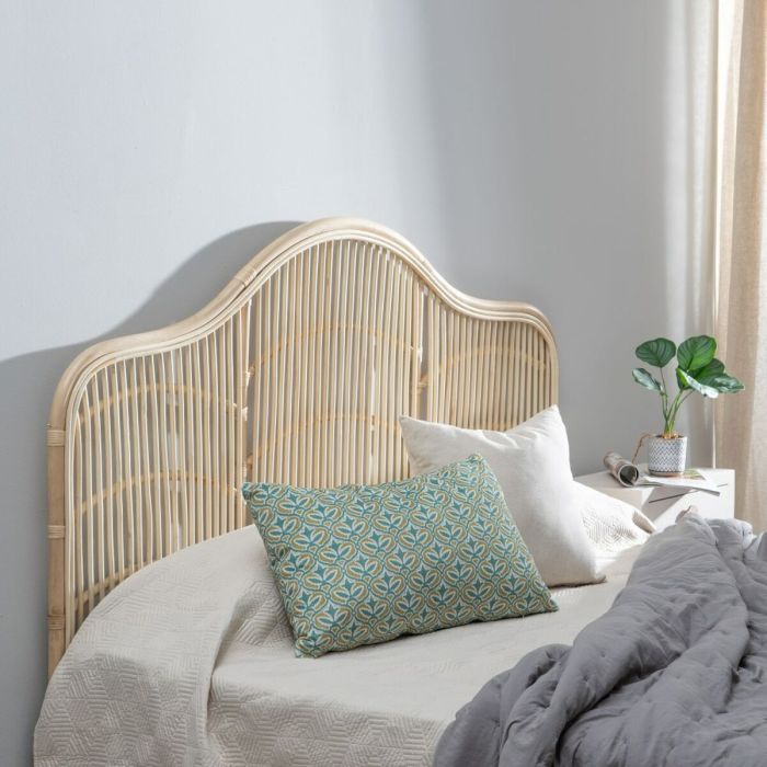 Cabecero de Cama 160 x 3 x 125 cm Natural Ratán 7 Cabecero de Cama 160 x 3 x 125 cm Natural Ratán 7