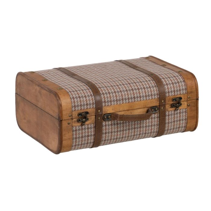 Juego de Baúles 50 x 36 x 20 cm Tejido Sintético Madera Cuadros (2 Piezas) 9 Juego de Baúles 50 x 36 x 20 cm Tejido Sintético Madera Cuadros (2 Piezas) 9