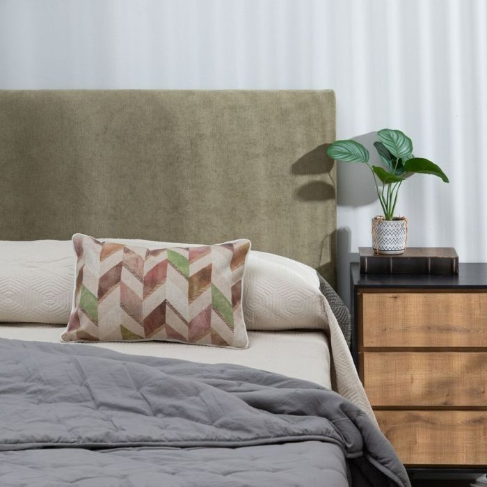 Cabecero de Cama 160 x 4 x 80 cm Tejido Sintético Madera Oliva 3