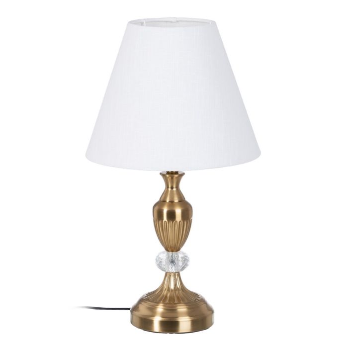 Lámpara de mesa Dorado Lino Metal Hierro 40 W 220 V 25 x 25 x 43 cm Lámpara de mesa Dorado Lino Metal Hierro 40 W 220 V 25 x 25 x 43 cm