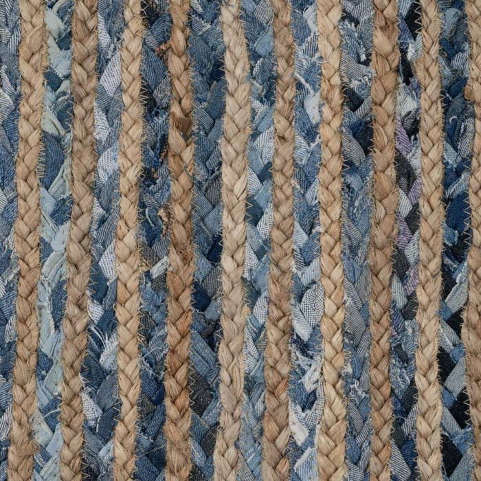Alfombra Natural Azul Algodón Yute 170 x 70 cm 3