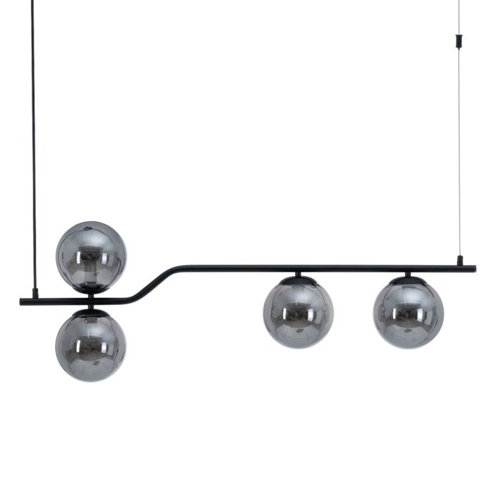 Lámpara de Techo 100 x 15 x 30 cm Cristal Negro Metal Lámpara de Techo 100 x 15 x 30 cm Cristal Negro Metal