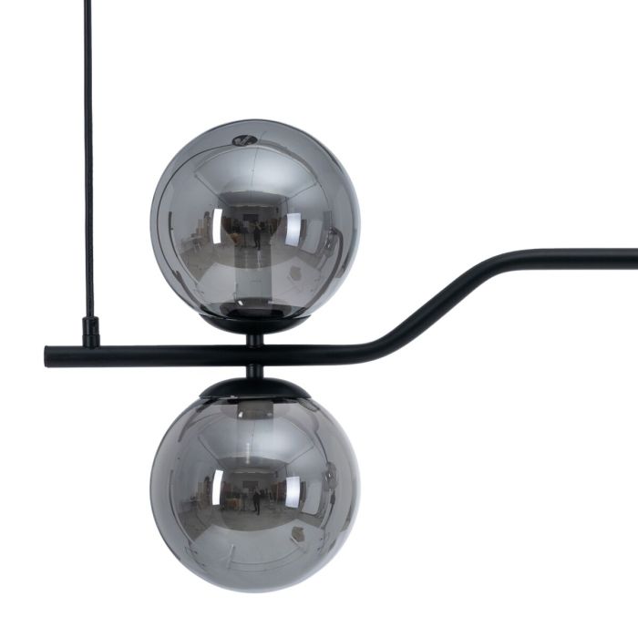 Lámpara de Techo 100 x 15 x 30 cm Cristal Negro Metal 7 Lámpara de Techo 100 x 15 x 30 cm Cristal Negro Metal 7