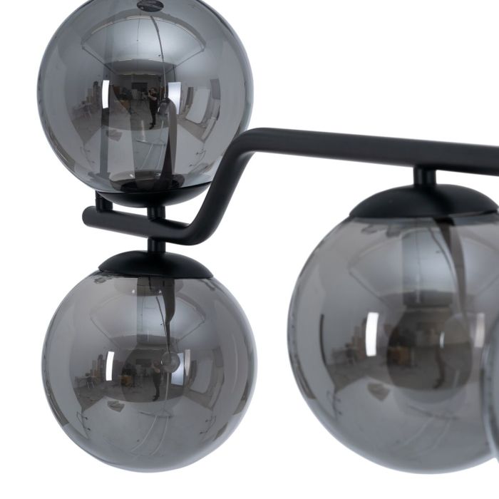Lámpara de Techo 100 x 15 x 30 cm Cristal Negro Metal 6 Lámpara de Techo 100 x 15 x 30 cm Cristal Negro Metal 6