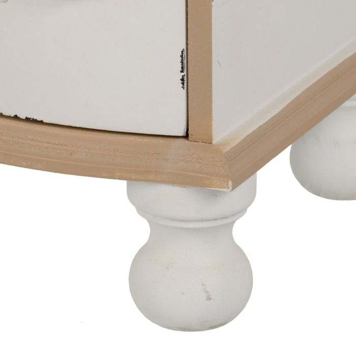 Mesita de Noche 60 x 35 x 55 cm Natural Blanco Madera de abeto 2 Mesita de Noche 60 x 35 x 55 cm Natural Blanco Madera de abeto 2