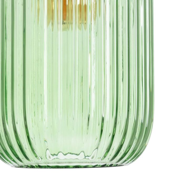 Lámpara de Techo Cristal Metal Verde 14 x 14 x 32 cm 3