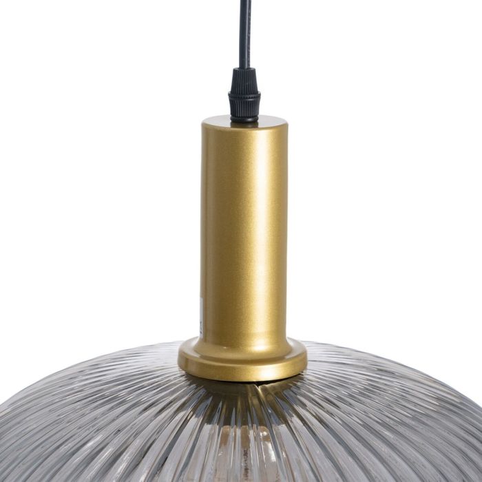 Lámpara de Techo Cristal Gris Dorado Metal 30 x 30 x 26 cm 4