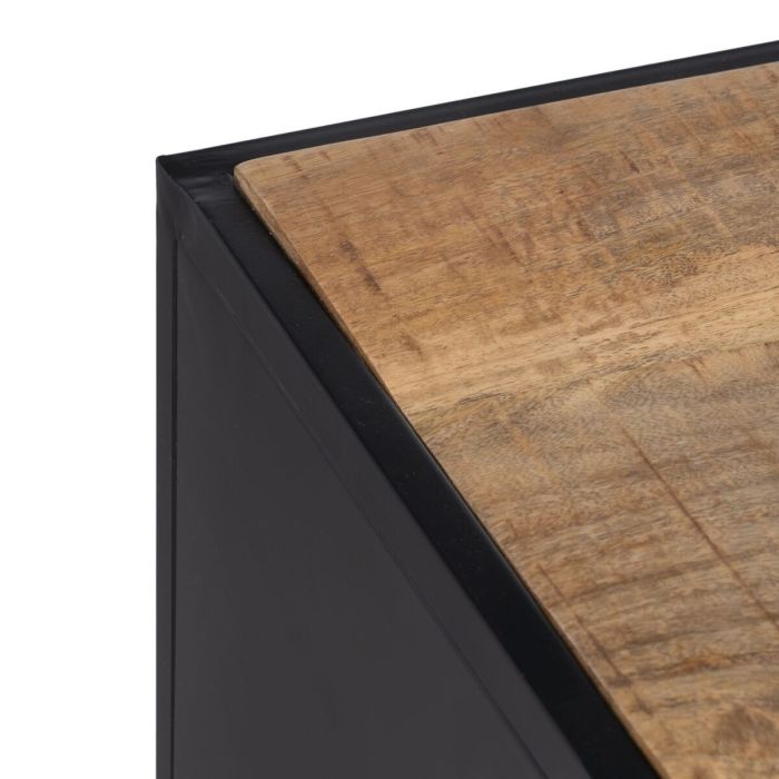 Mueble de TV MARA Natural Negro Madera Hierro 150 x 40 x 55 cm 8