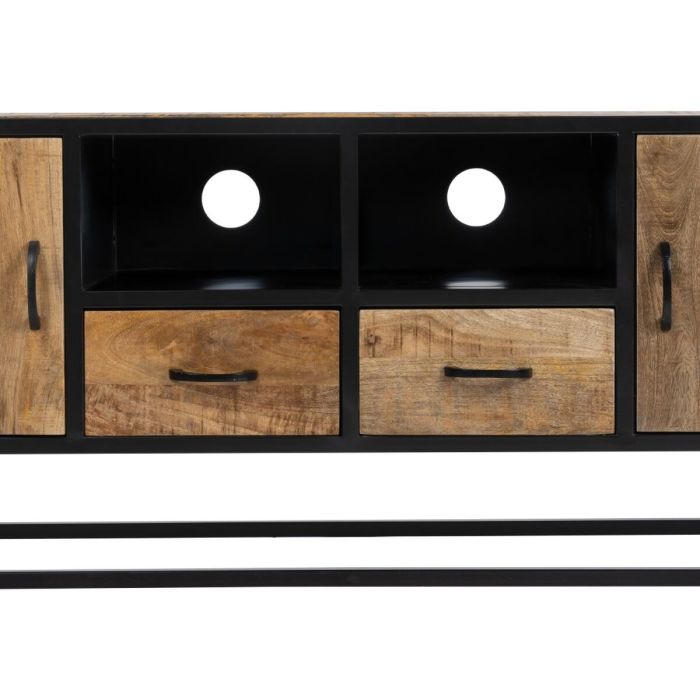 Mueble de TV MARA Natural Negro Madera Hierro 150 x 40 x 55 cm 5