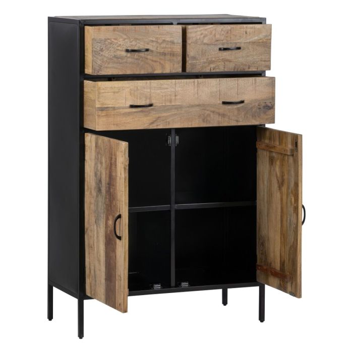 Armario MANGO 85 x 40 x 130 cm Natural Negro Madera Hierro 9 Armario MANGO 85 x 40 x 130 cm Natural Negro Madera Hierro 9