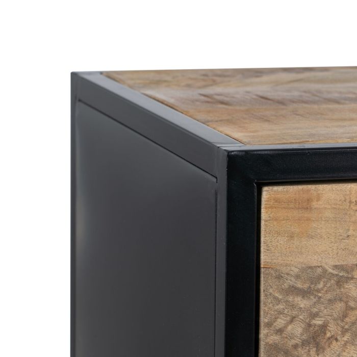 Armario MANGO 85 x 40 x 130 cm Natural Negro Madera Hierro 8 Armario MANGO 85 x 40 x 130 cm Natural Negro Madera Hierro 8