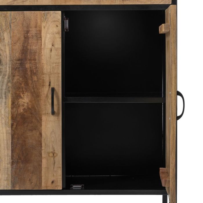 Armario MANGO 85 x 40 x 130 cm Natural Negro Madera Hierro 3 Armario MANGO 85 x 40 x 130 cm Natural Negro Madera Hierro 3