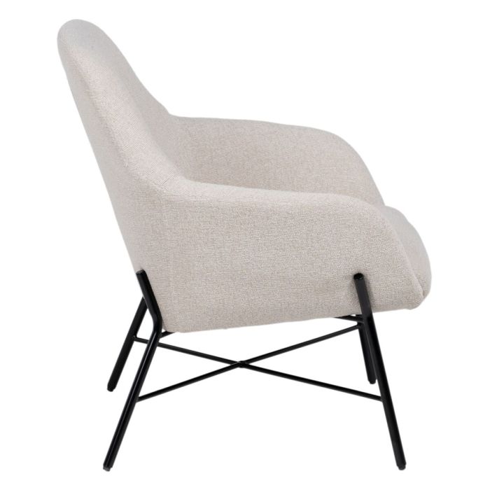 Sillón 65 x 65 x 77 cm Tejido Sintético Beige Metal 9 Sillón 65 x 65 x 77 cm Tejido Sintético Beige Metal 9