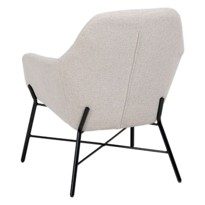 Sillón 65 x 65 x 77 cm Tejido Sintético Beige Metal 8 Sillón 65 x 65 x 77 cm Tejido Sintético Beige Metal 8