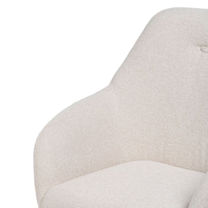 Sillón 65 x 65 x 77 cm Tejido Sintético Beige Metal 6 Sillón 65 x 65 x 77 cm Tejido Sintético Beige Metal 6