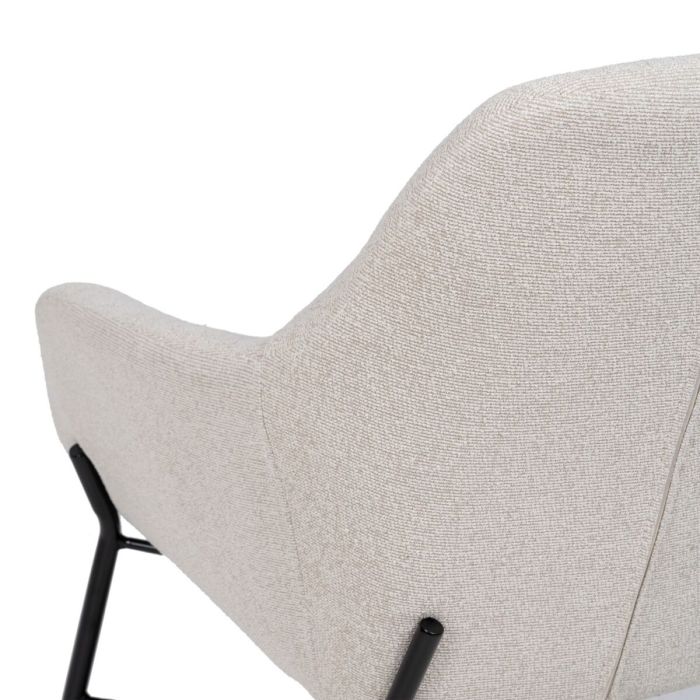 Sillón 65 x 65 x 77 cm Tejido Sintético Beige Metal 4 Sillón 65 x 65 x 77 cm Tejido Sintético Beige Metal 4