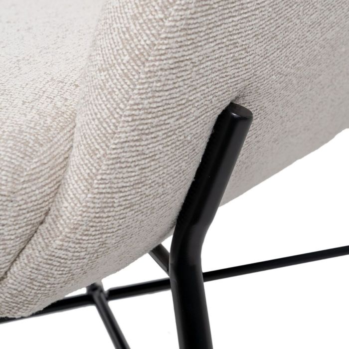 Sillón 65 x 65 x 77 cm Tejido Sintético Beige Metal 3 Sillón 65 x 65 x 77 cm Tejido Sintético Beige Metal 3