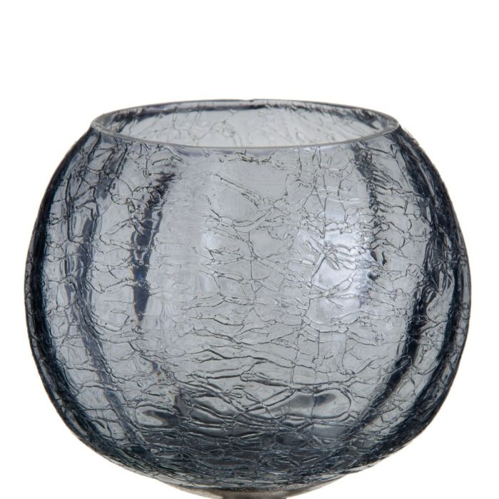 Portavelas Cristal Gris Metal 13 x 13 x 38 cm Plata 3