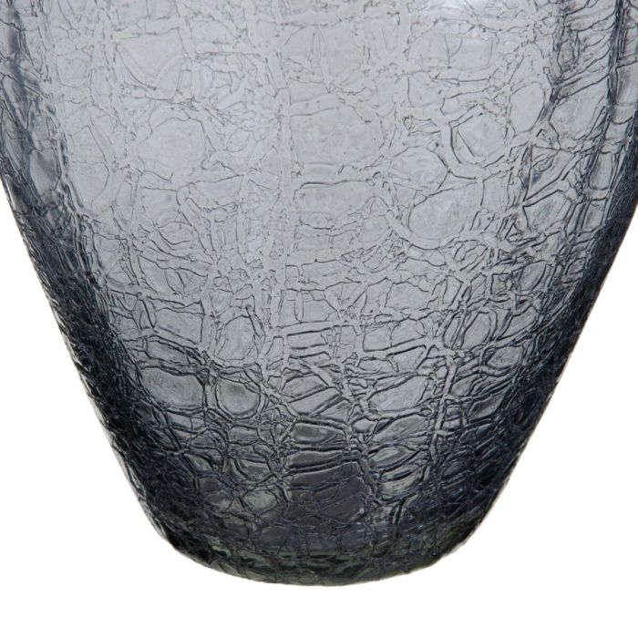 Jarrón Cristal Gris Metal Plata 20 x 20 x 30 cm 1