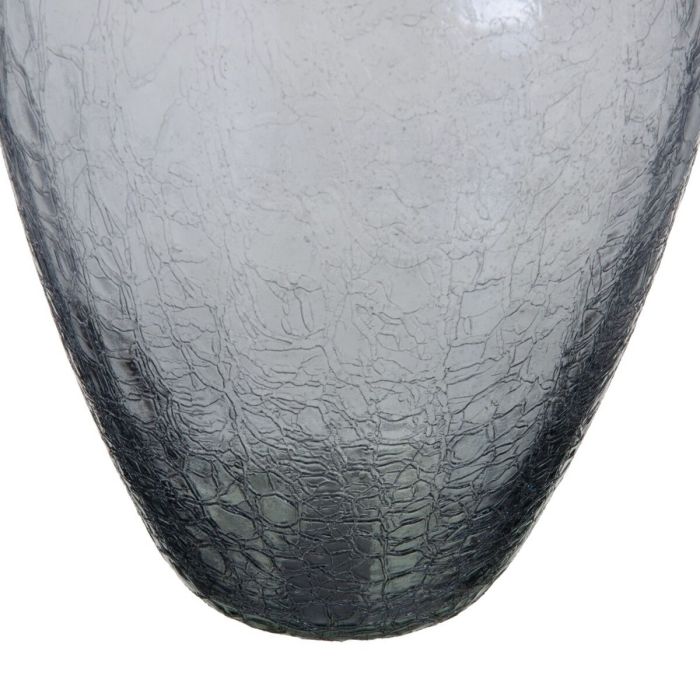 Jarrón Cristal Gris Metal Plata 23 x 23 x 47 cm 1